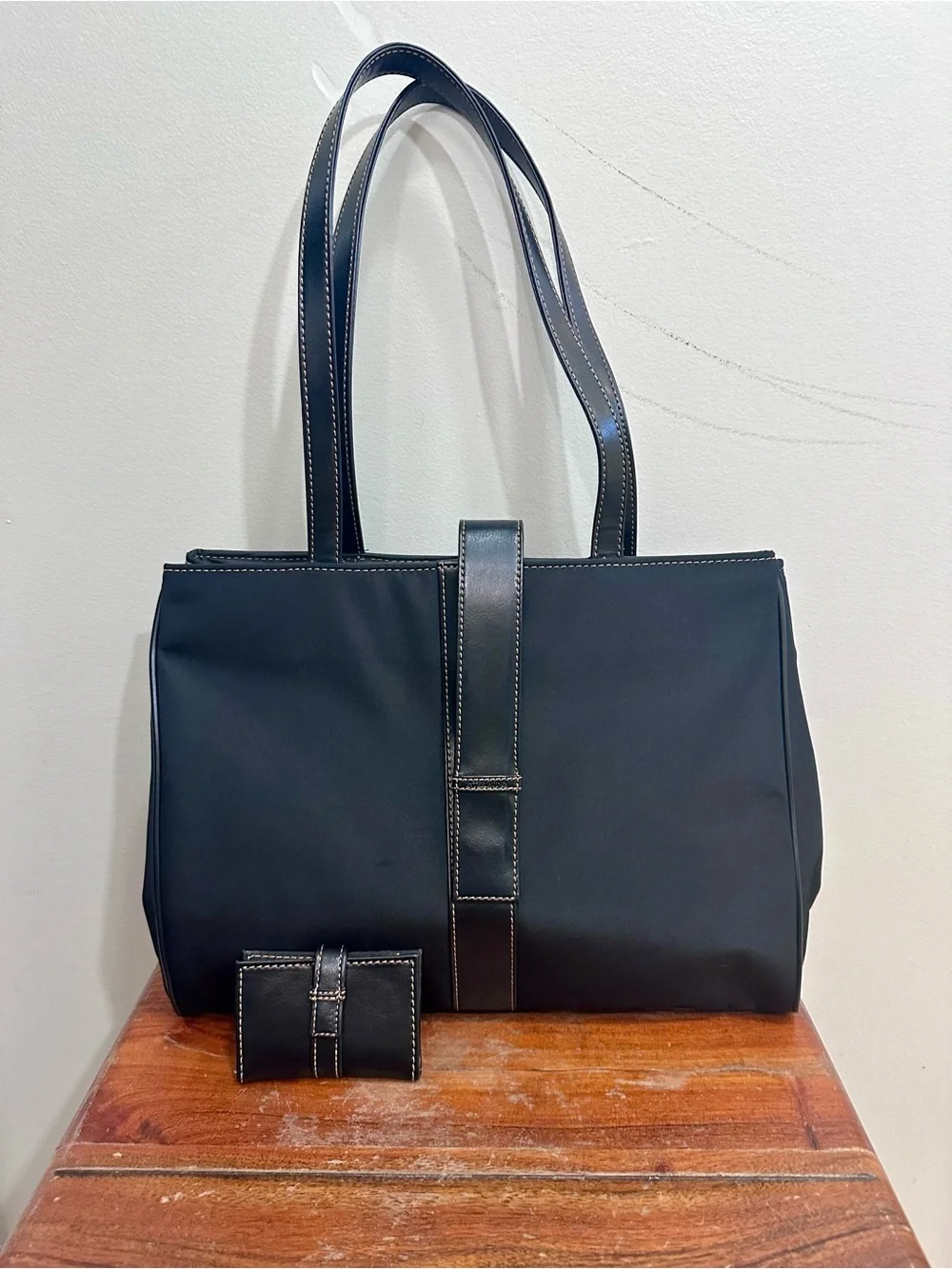 Estée Lauder Black Nylon Tote Bag With Mirror Wallet